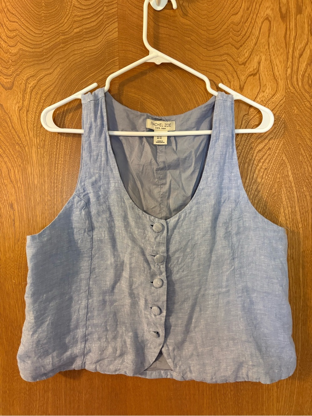 100% Linen Rachel Zoe Button-Front Tank
